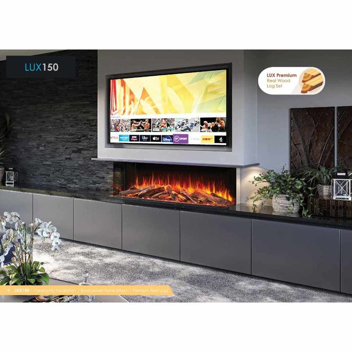 Solution Fires LUX 125 HD 1250MM Panoramic Electric Fire - 1/2/3 Sided Media Wall Electric Fire-Twilight Fires